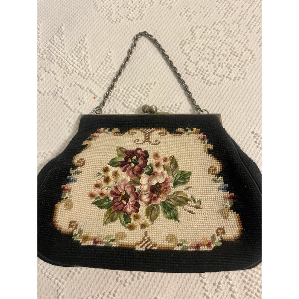 Vintage Petit point needlepoint handbag